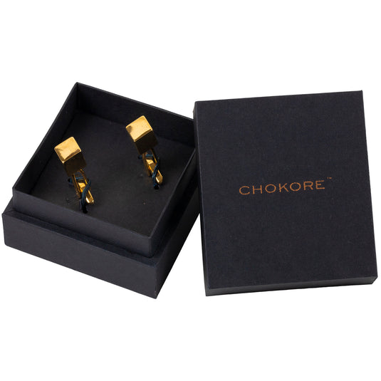 Gold Cube Cufflinks – Minimalist Power Statement
