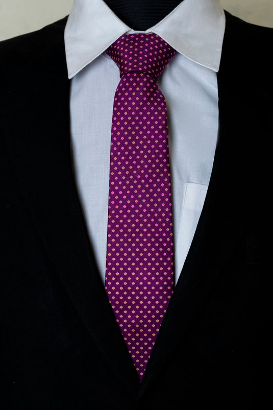 Chokore Purple & Rust Silk Necktie - Indian at Heart Collection