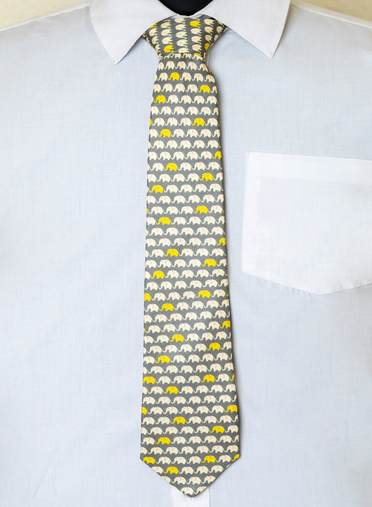 Chokore Grey Silk Tie - Wildlife range