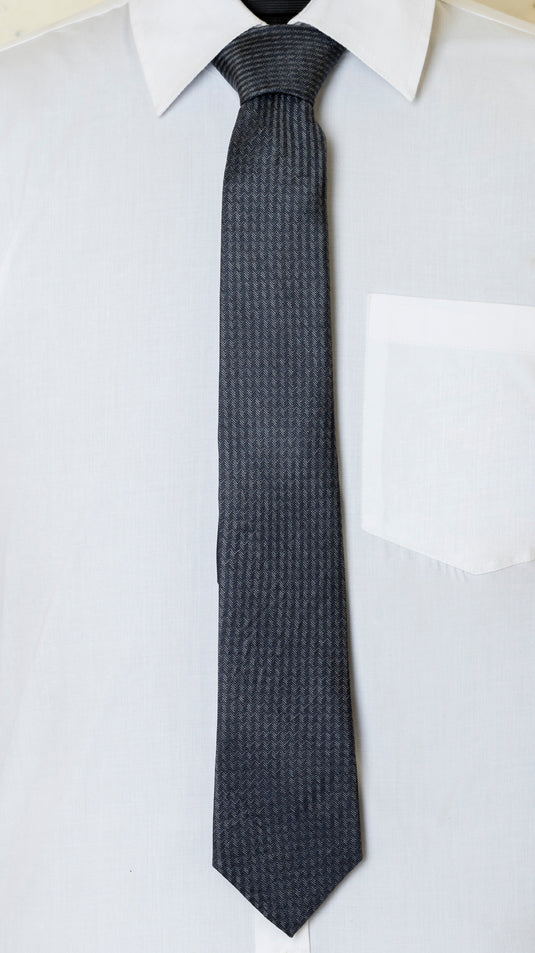 Chokore Dark Grey Silk Necktie - Indian at Heart Collection