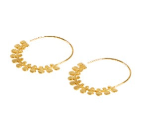 Textured Hoops with Filigree, Gold plated. Handmade