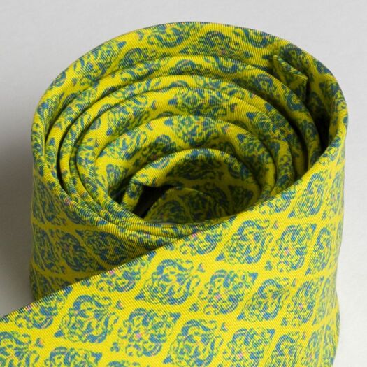 Chokore Lime Green & Blue Silk Necktie - Indian at Heart Collection