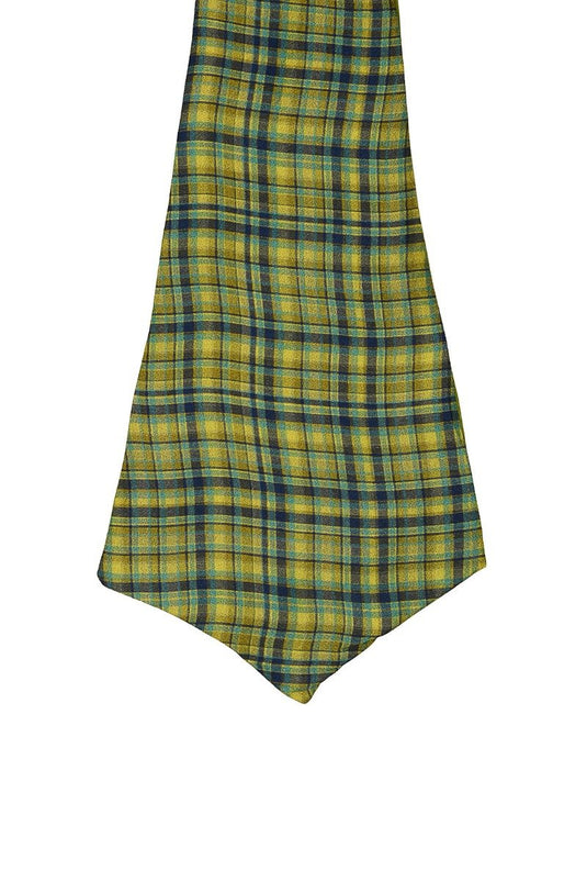 Chokore Green & Blue Checks Silk Reversible Cravat
