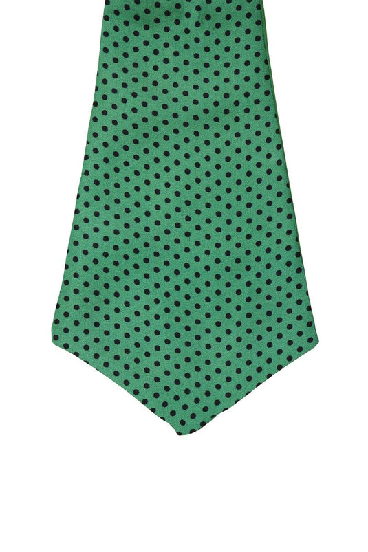 Chokore Sea Green with Black Polka Dots Silk Reversible Cravat