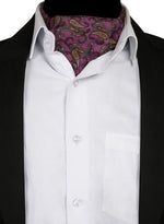 Chokore Chokor Apricot & Black Bird print Silk Cravat Chokore Men's Mauve & Blue Silk Designer Cravat