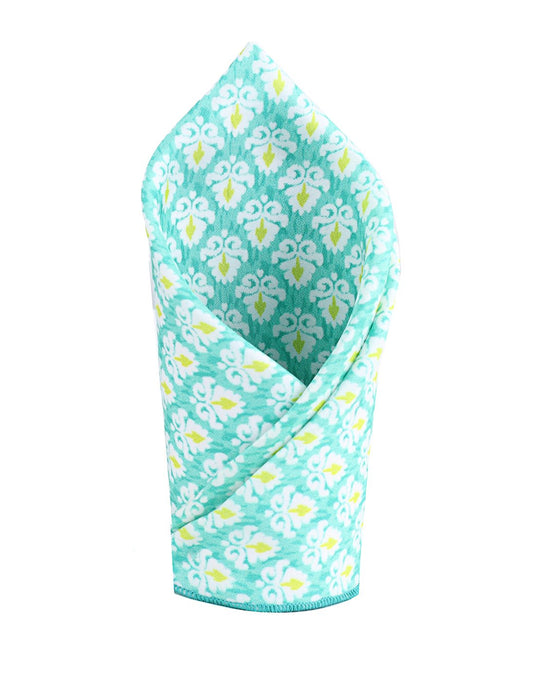 Chokore Sea Green Silk Pocket Square - Indian At Heart line