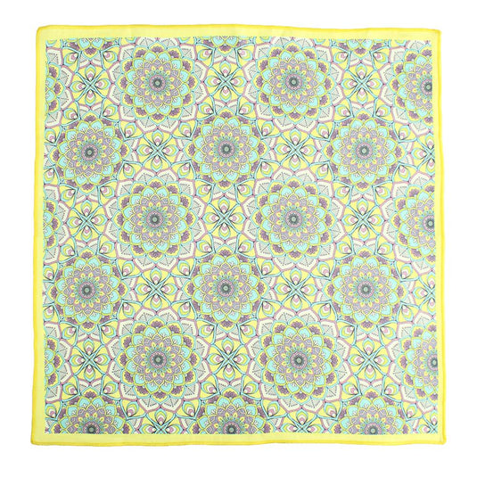 Chokore Lemon and Sea Green Pocket Square - Indian at Heart line