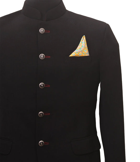 Chokore Sea Green & Orange 2-in-1 Pocket Square - Indian At Heart Collection