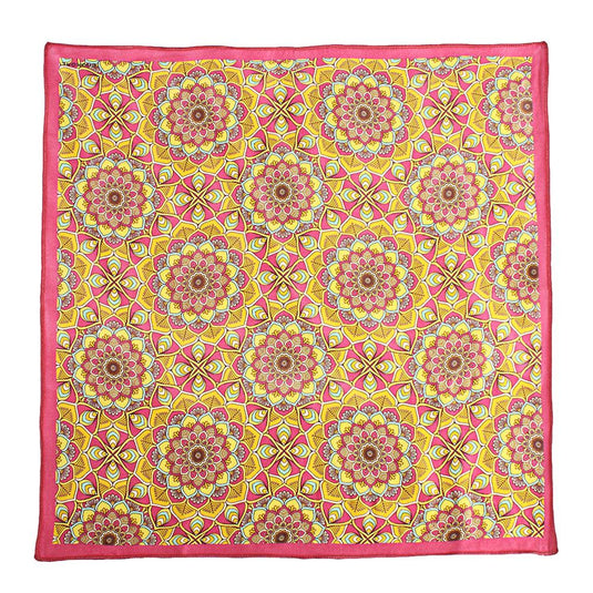 Chokore Fuschia and Orange Pocket Square - Indian at Heart line