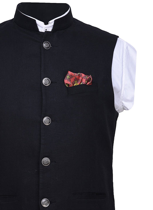 Chokore Red & Light Green Silk Pocket Square from Indian at Heart collection