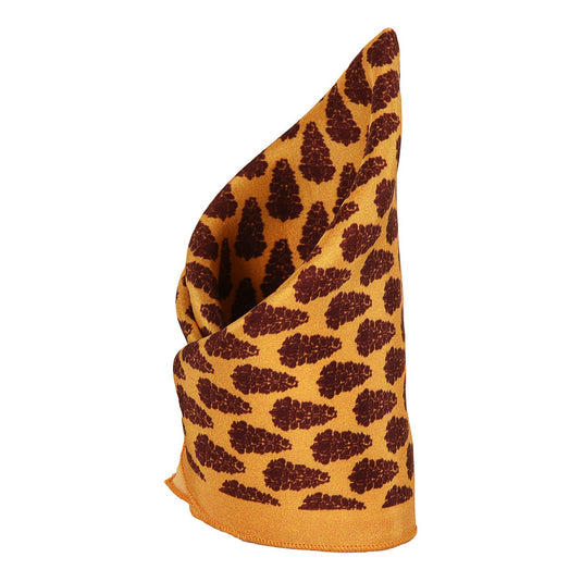 Chokore Yellow & Rust Silk Pocket Square - Indian At Heart line