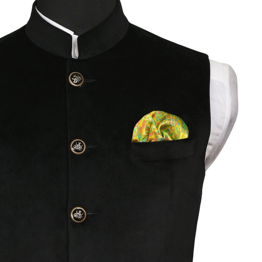 Chokore Light Green Silk Pocket Square -Indian At Heart line