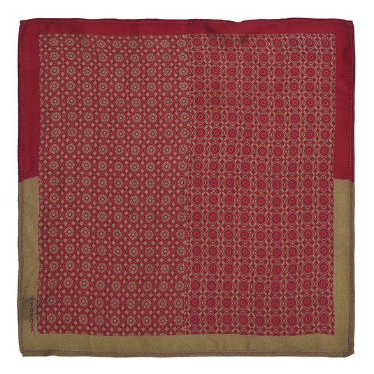 Chokore Wine Pink & Beige Silk Pocket Square - Indian At Heart Collection