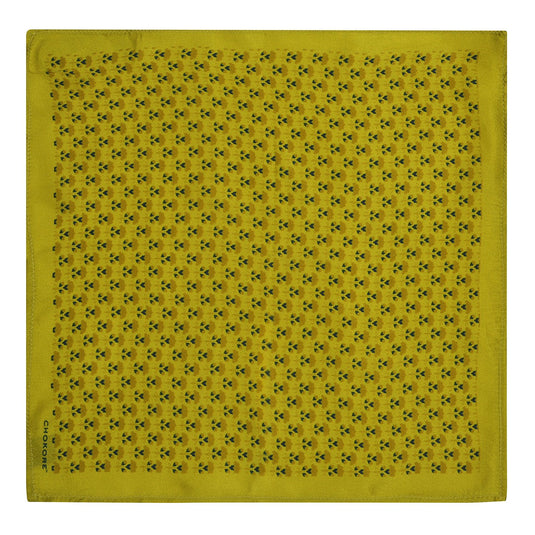 Chokore Yellow & Lemon Yellow Silk Pocket Square - Indian At Heart line