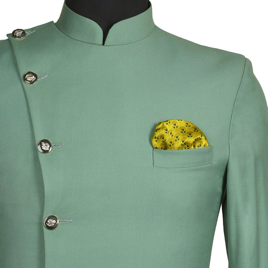 Chokore Yellow & Lemon Yellow Silk Pocket Square - Indian At Heart line