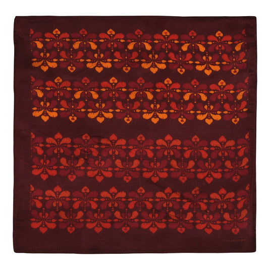 Chokore Burgundy Silk Pocket Square -Indian At Heart line