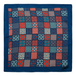 Chokore Chokore Concrete Necktie Chokore Blue & Red Silk Pocket Square - Indian At Heart line