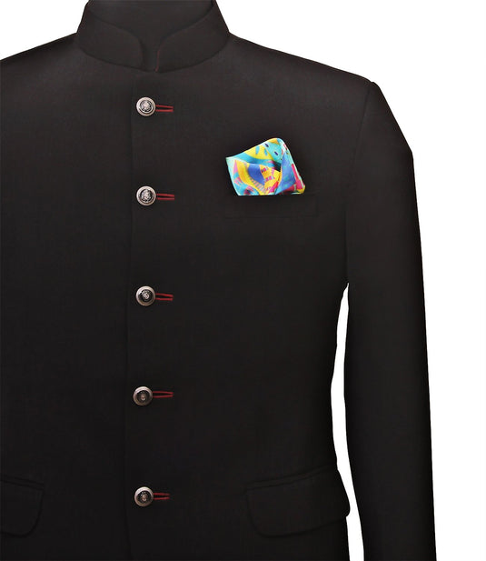 Chokore Turquoise & Orange Pocket Square - Marine Collection