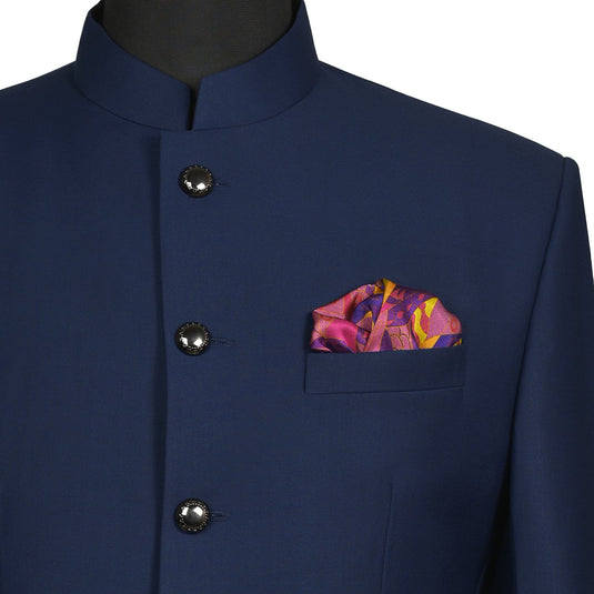 Chokore Purple & Orange Silk Pocket Square - Marine Collection