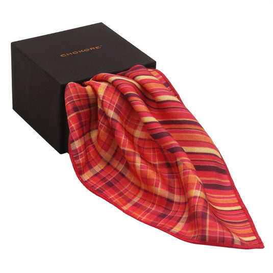 Chokore Chokore Pink & Orange Silk Pocket Square