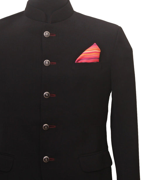 Chokore Chokore Pink & Orange Silk Pocket Square