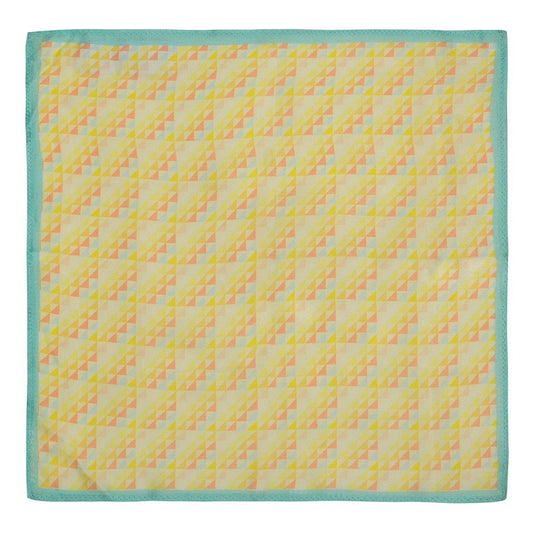 Chokore Peach & Light Blue Silk Pocket Square from the Plaids Line