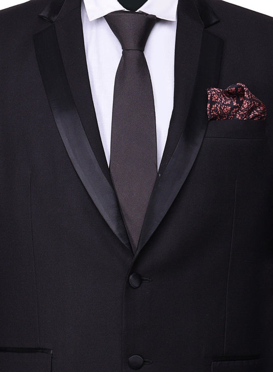 Chokore Black color silk tie & Indian at Heart design Marsela and Black Silk Pocket Square set