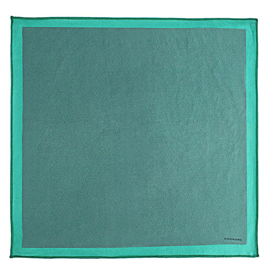 Chokore Sea & Lemon Green Silk Pocket Square - Squared line