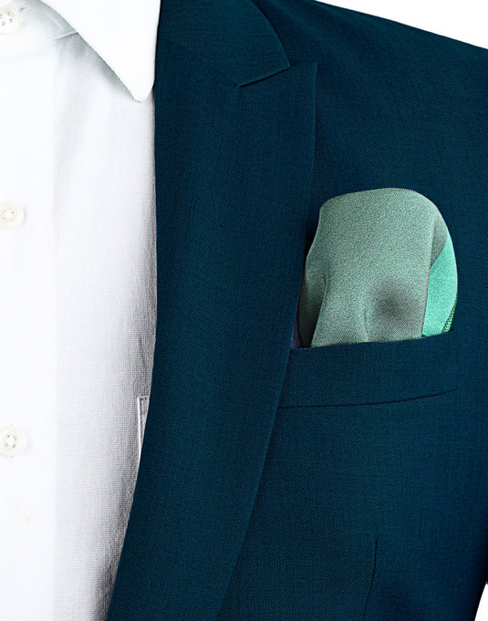 Chokore Sea & Lemon Green Silk Pocket Square - Squared line