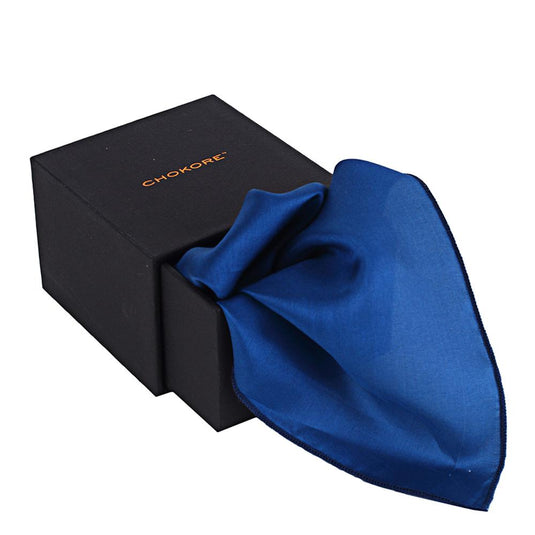 Chokore Peacock Blue Pocket Square - the Solids line
