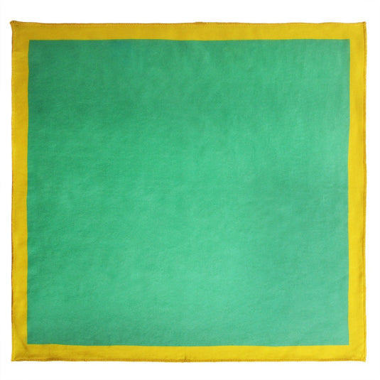 Chokore Sea Green & Lemon Green Pure Silk Pocket Square