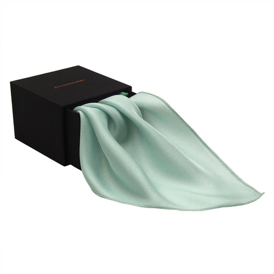 Chokore Glacier Blue Pure Silk Pocket Square, from the Solids Line