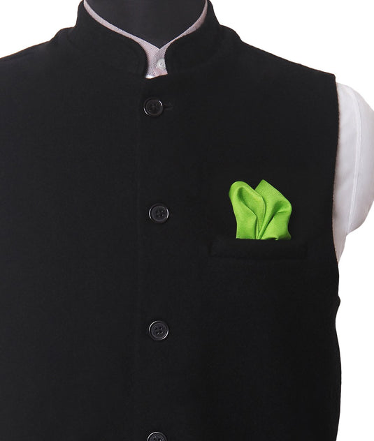Chokore Bright Green Pure Silk Pocket Square, from the Solids Line