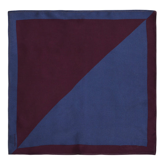Chokore 2-in-1 Burgundy & Blue Silk Pocket Square from the Solids Line