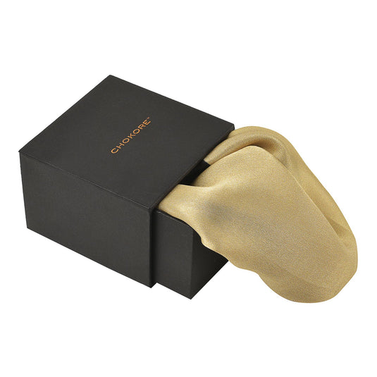 Chokore 2-in-1 Beige & Black Silk Pocket Square from the Solids Line