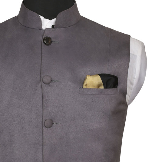 Chokore 2-in-1 Beige & Black Silk Pocket Square from the Solids Line