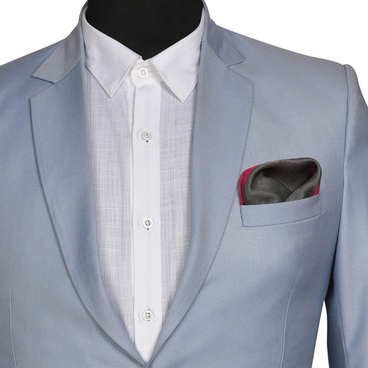 Chokore 2-in-1 Dark Grey & Wine Pink Silk Pocket Square from the Solids Line