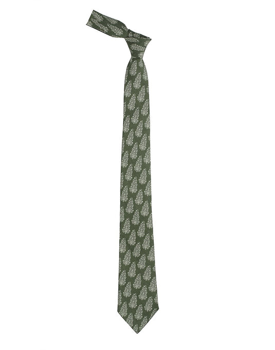 Chokore Grey & White Silk Necktie - Indian at Heart Collection