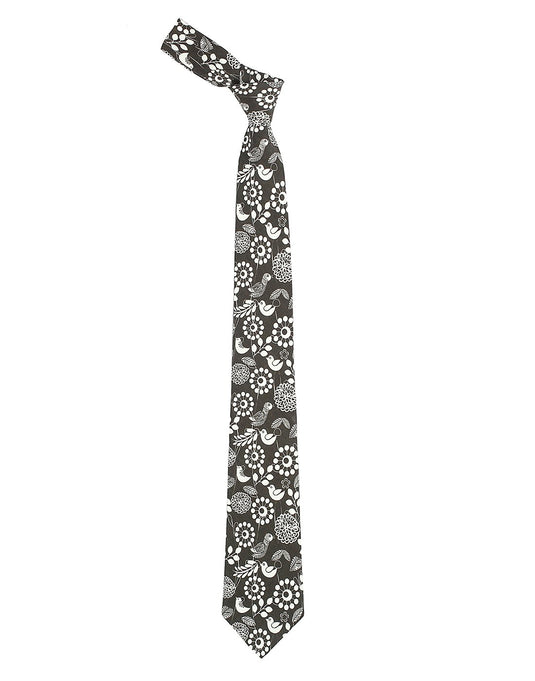 Chokore Black & Grey Silk Tie - Indian at Heart line