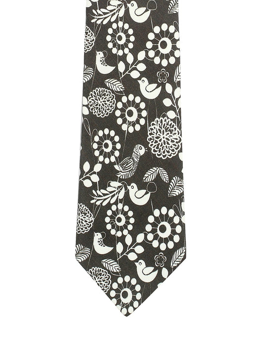 Chokore Black & Grey Silk Tie - Indian at Heart line