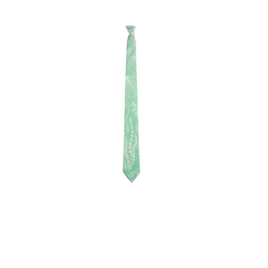 Chokore Sea Green & White Silk Necktie - Marine Collection
