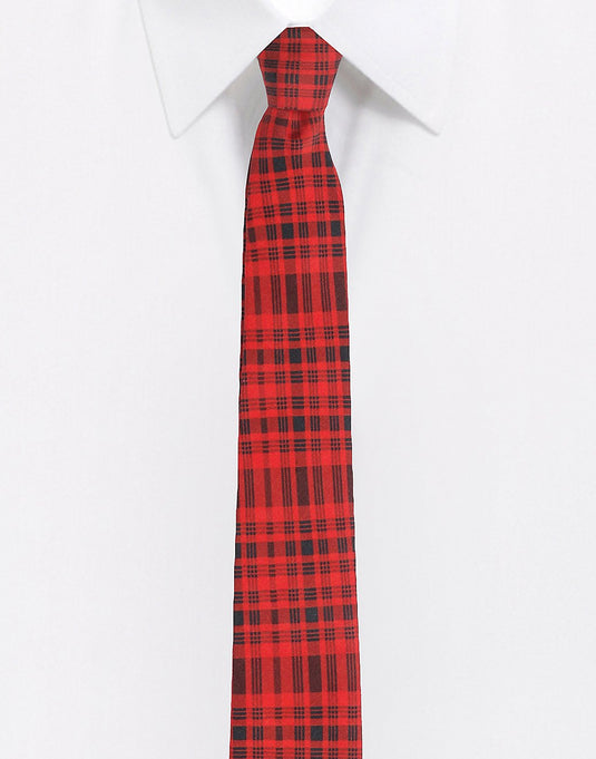 Chokore Red & Black Checks Silk Tie - Plaids Collection