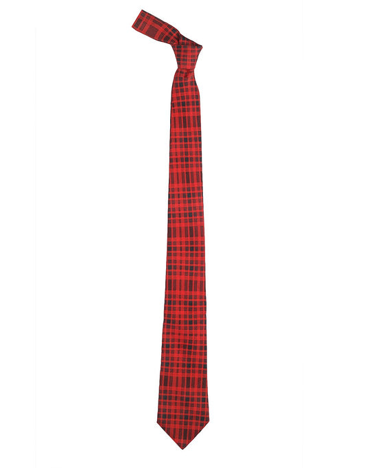 Chokore Red & Black Checks Silk Tie - Plaids Collection