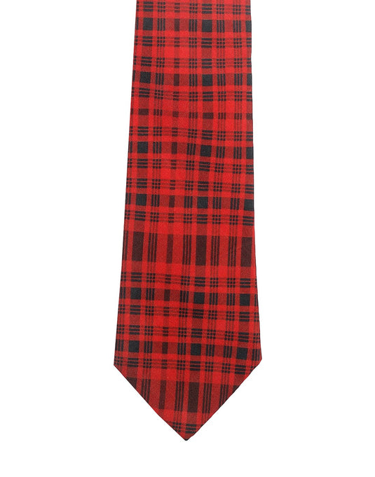Chokore Red & Black Checks Silk Tie - Plaids Collection