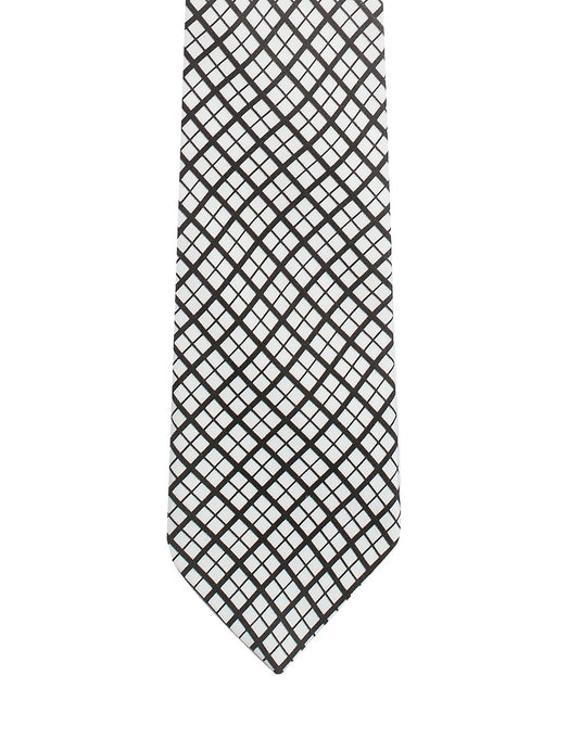 Chokore Black & White Silk Tie from Plaids collection