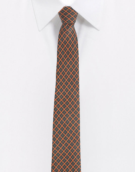Chokore Navy Blue & Red Silk Tie - Plaids line