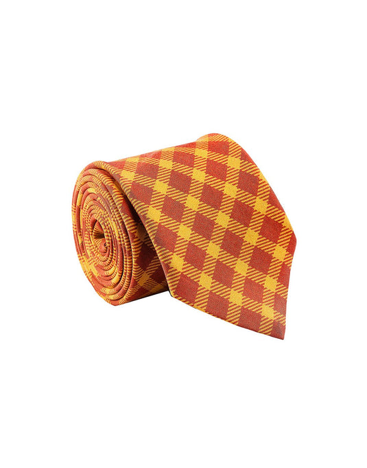 Chokore Red & Orange Tartan tie - Plaids line