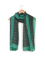 Chokore Printed Tangerine & Rust Silk Stole for Women Printed Black & Sea Green Silk Stole for Women