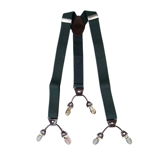 Chokore Y-shaped Suspenders, 6 Clips (Forest Green)