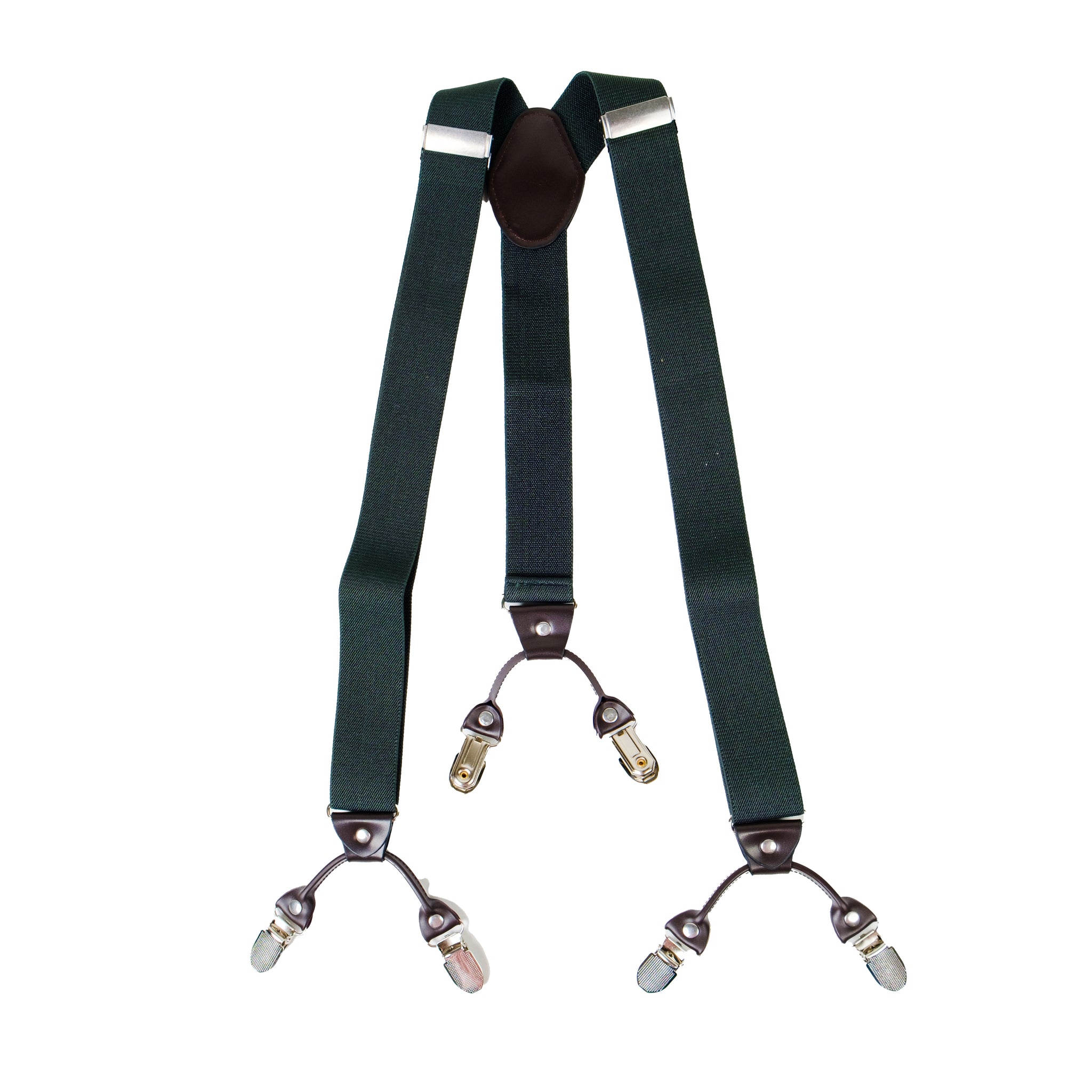 Chokore Stretchy Y-shaped Suspenders with 6-clips (Forest Green)